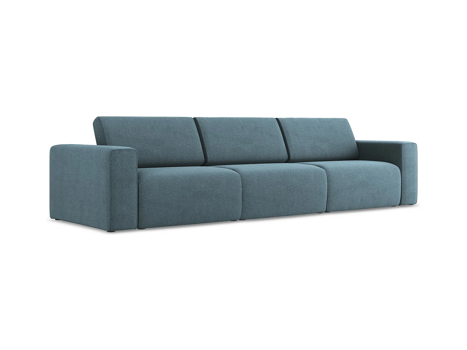 Canapé modulable 4 places en Strukturstoff - bleu clair - KALEA