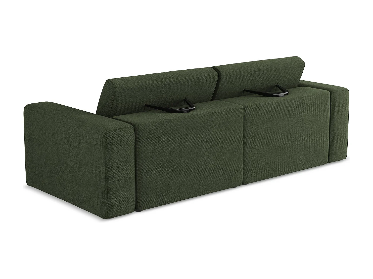 Modulares 3-Sitzer Sofa - - Strukturstoff - Olive - KALEA