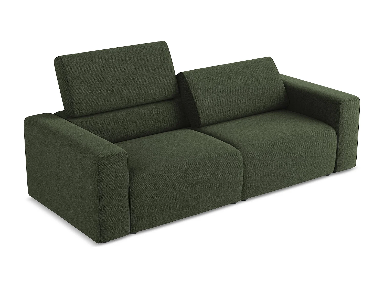 Canapé modulable 3 places en Strukturstoff - olive - KALEA