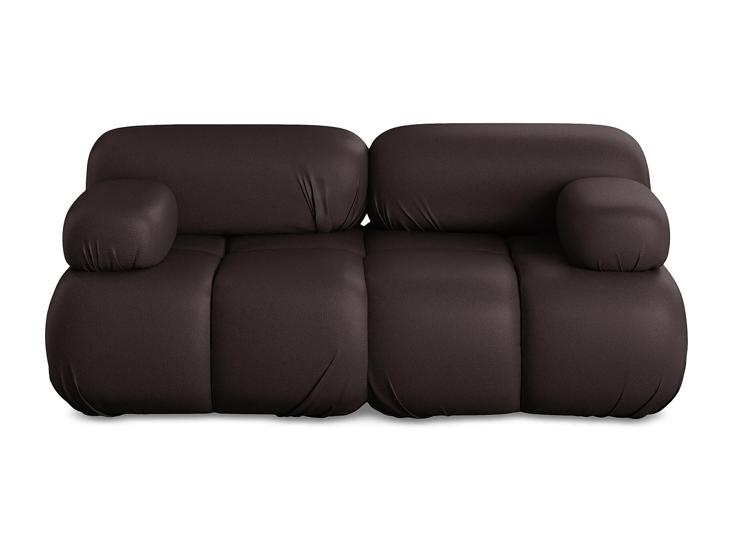 Modułowa sofa 2-osobowa - ze skóry syntetycznej - śliwkowy - LOKUA