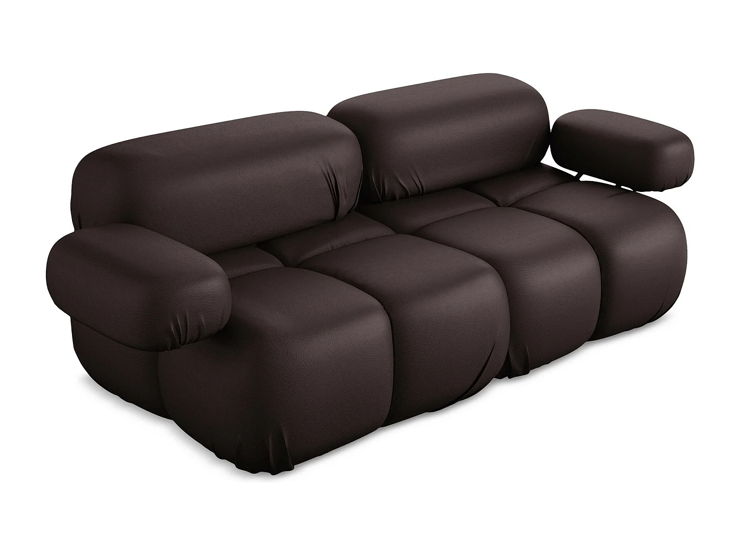 Modułowa sofa 2-osobowa - ze skóry syntetycznej - śliwkowy - LOKUA