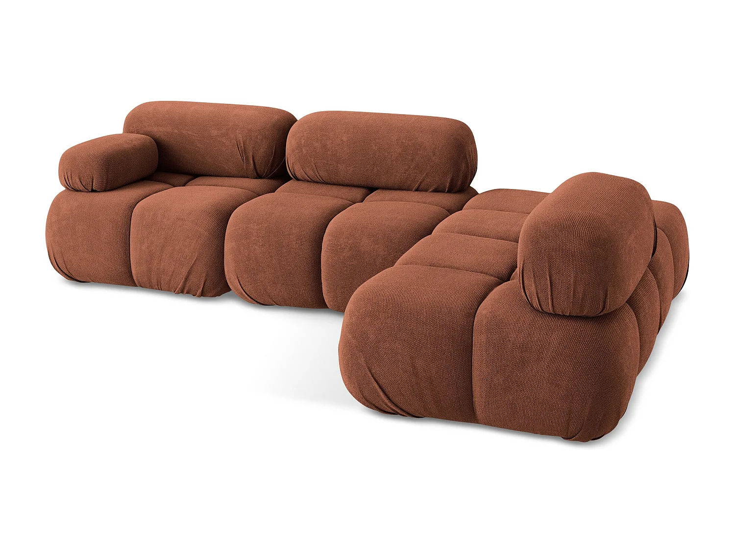 3-Sitzer Modulares Ecksofa - Ecke Rechts - Chenille - Terrakotta - LOKUA