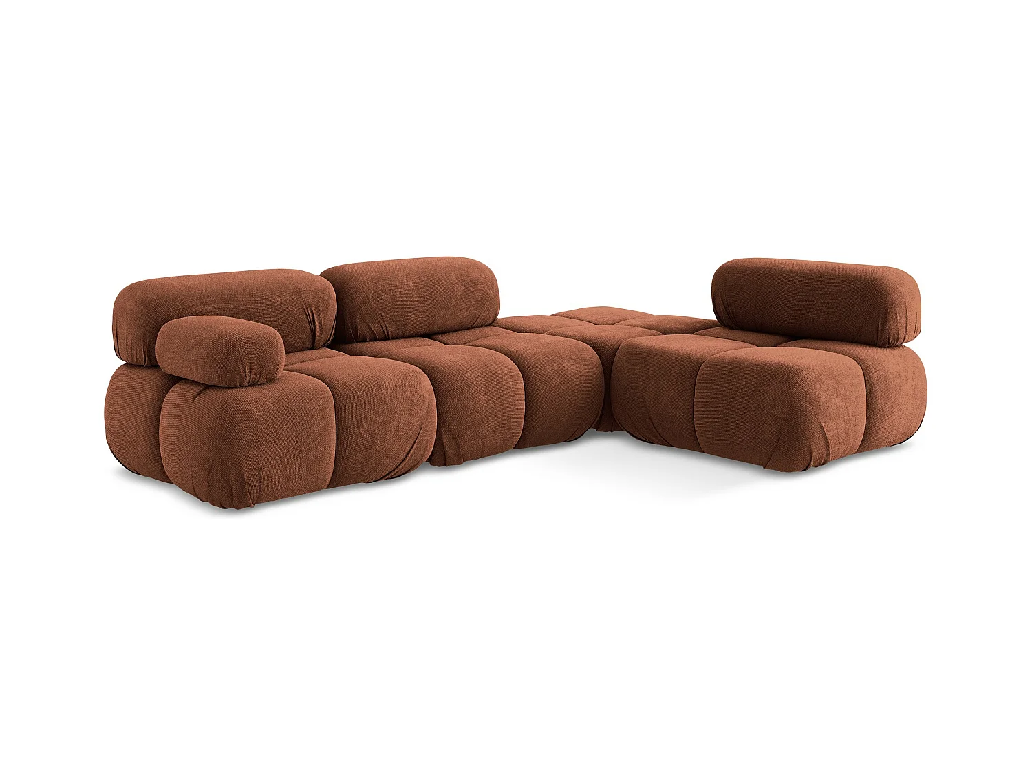 3-Sitzer Modulares Ecksofa - Ecke Rechts - Chenille - Terrakotta - LOKUA