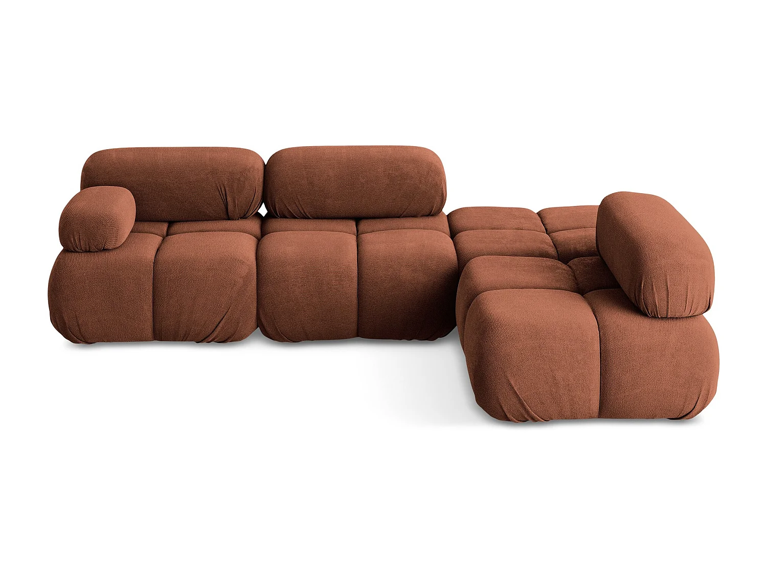 Canapé d'angle modulaire droit en Chenille - terre cuite - LOKUA