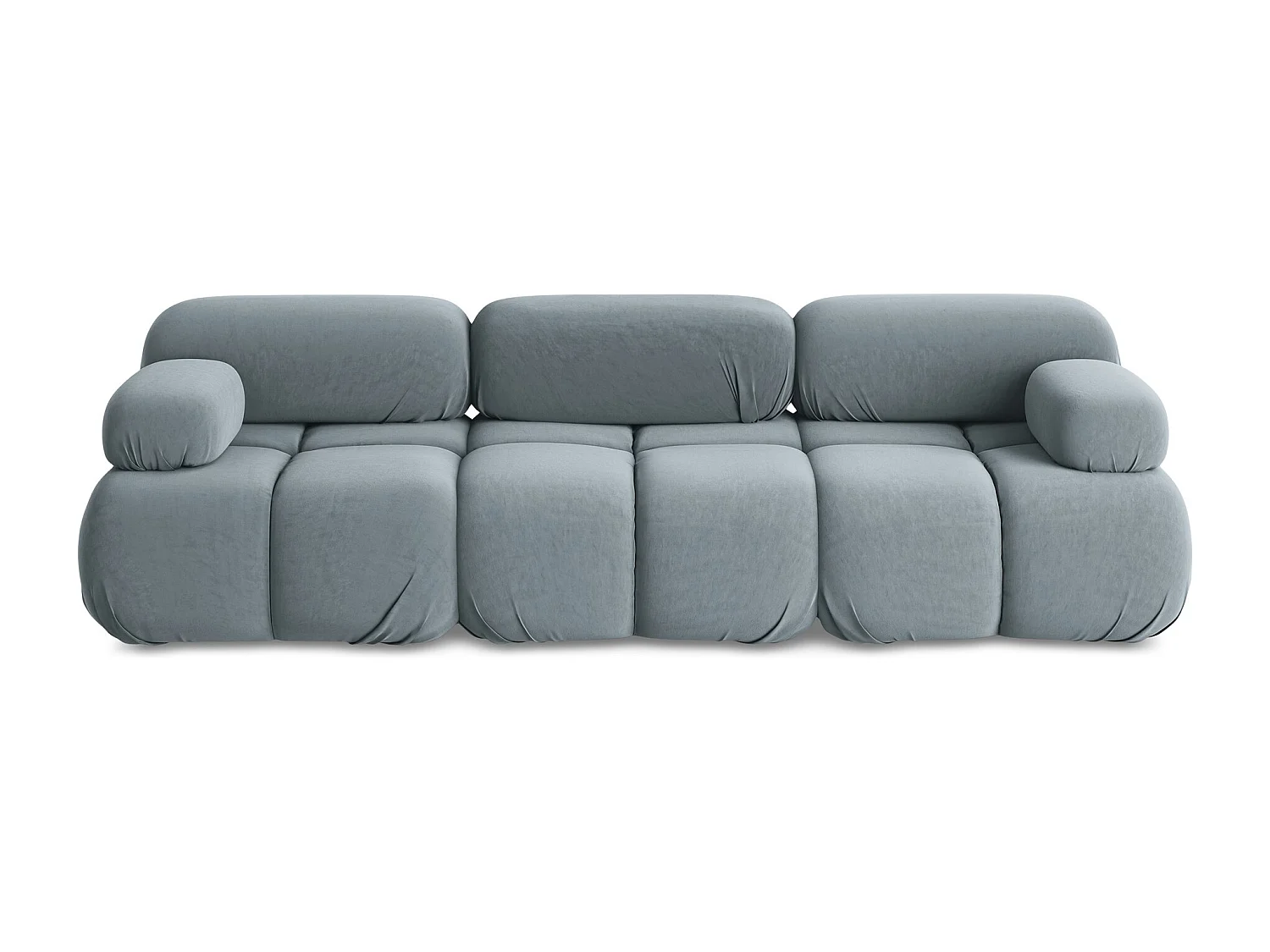 Canapé modulable 3 places en Samt - bleu clair - LOKUA