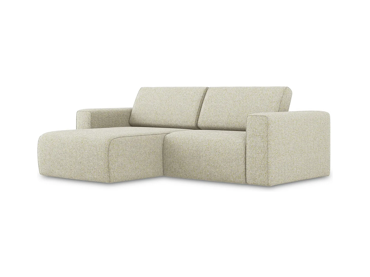 3-Sitzer Modulares Ecksofa - Ecke Links - Strukturstoff - Hell beige - KALEA
