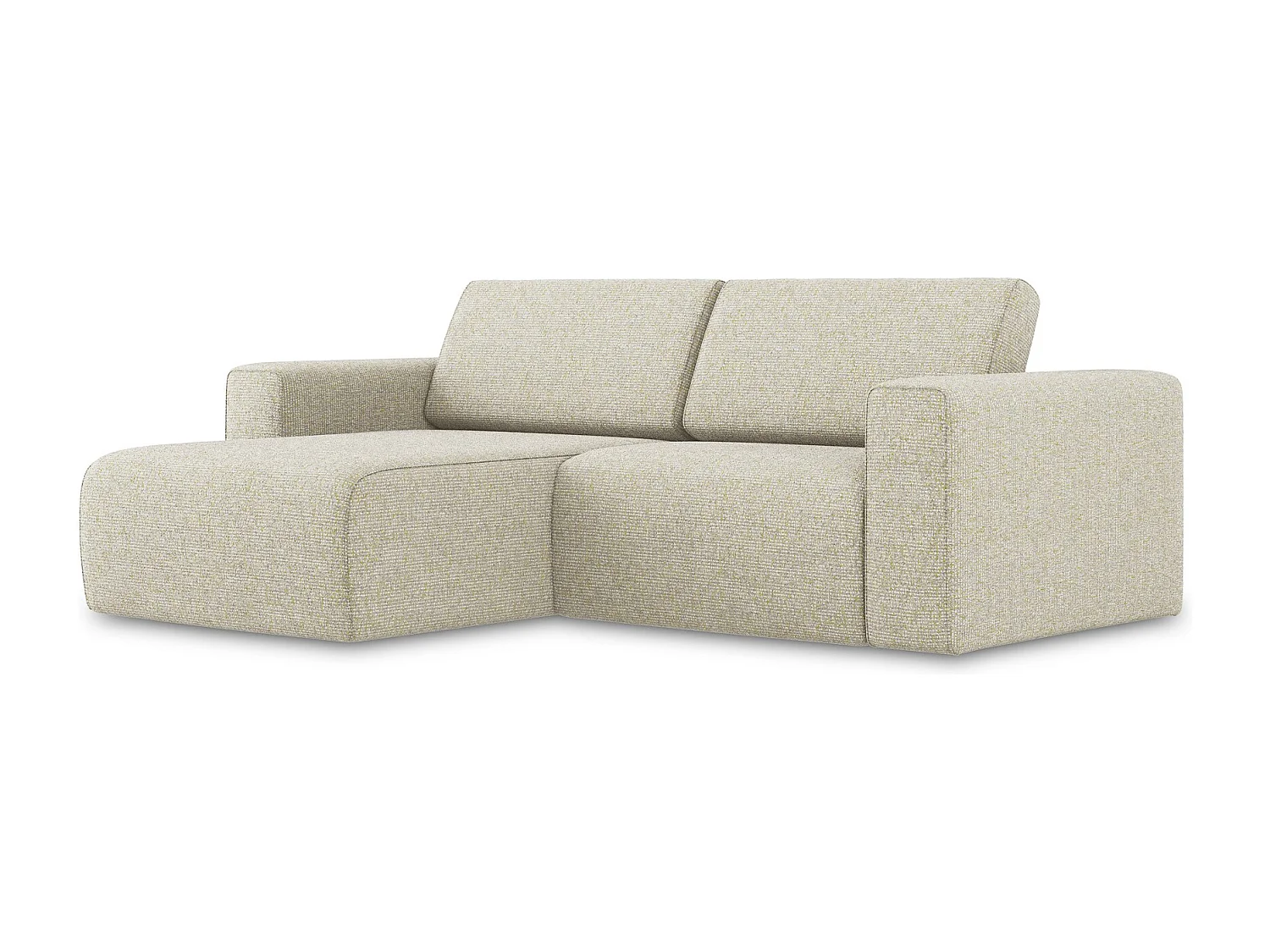 Canapé modulable d’angle "S" gauche en Strukturstoff - beige clair - KALEA