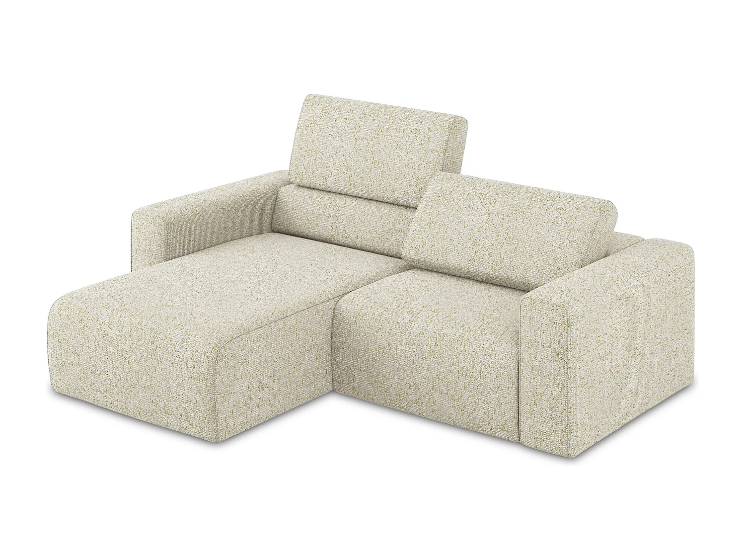 Canapé modulable d’angle "S" gauche en Strukturstoff - beige clair - KALEA