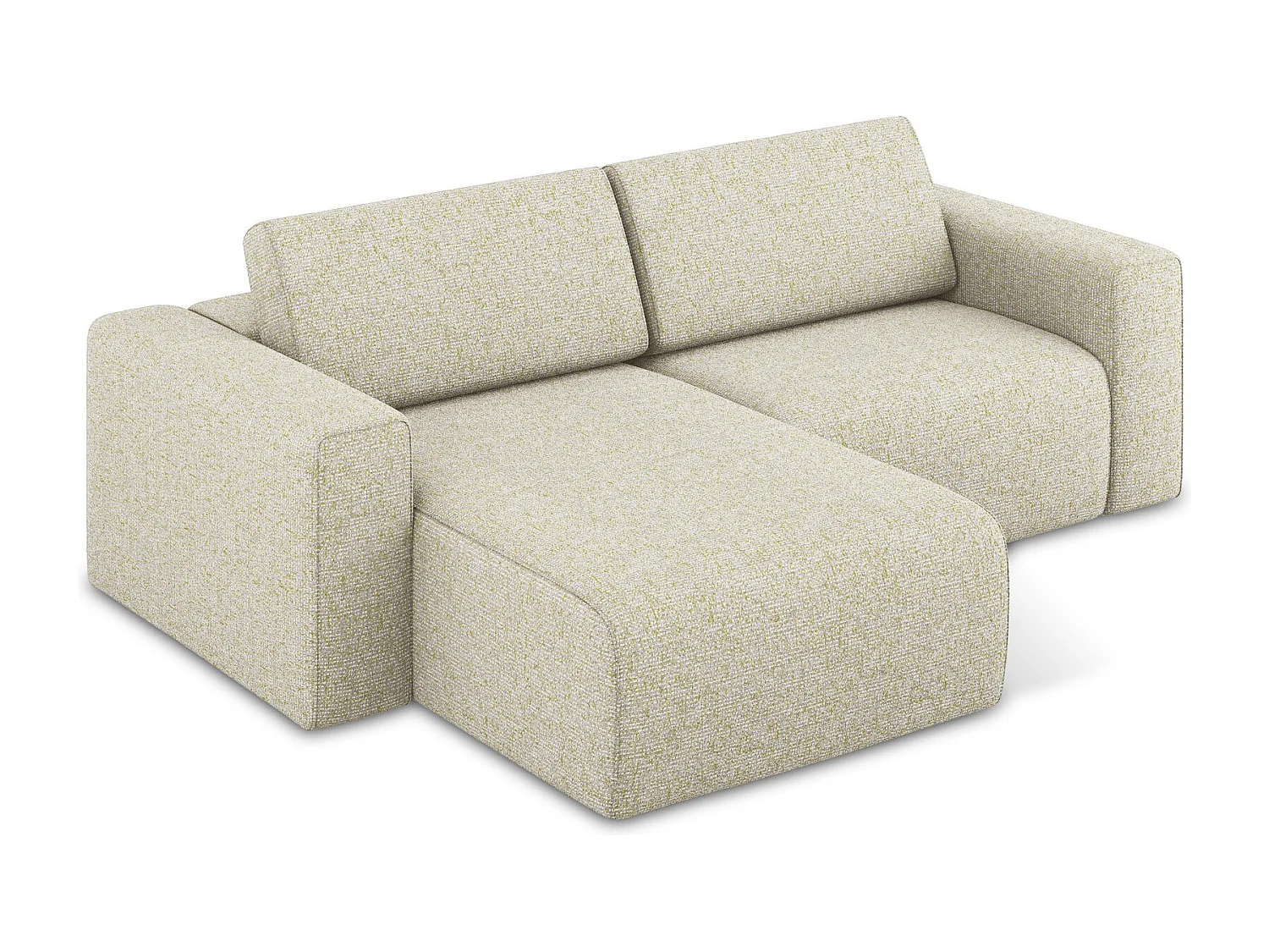 Canapé modulable d’angle "S" gauche en Strukturstoff - beige clair - KALEA