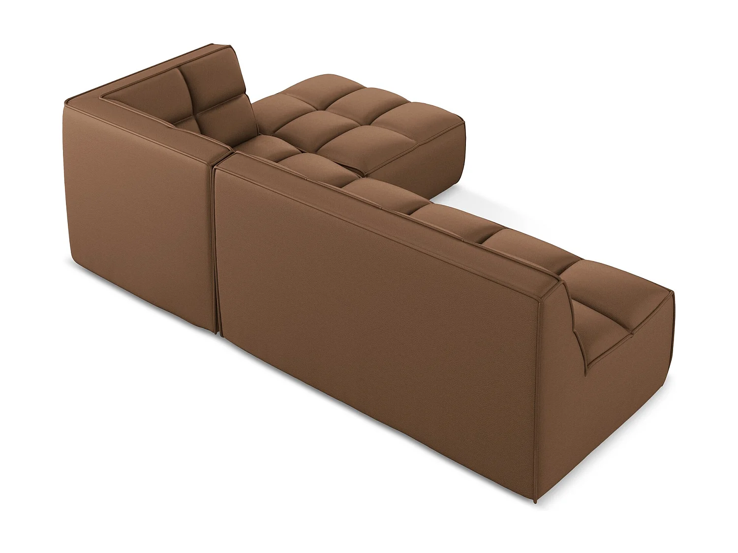 Modulares Ecksofa M Beidseitig - Reversibel - Kunstleder - Schokolade - KALAI