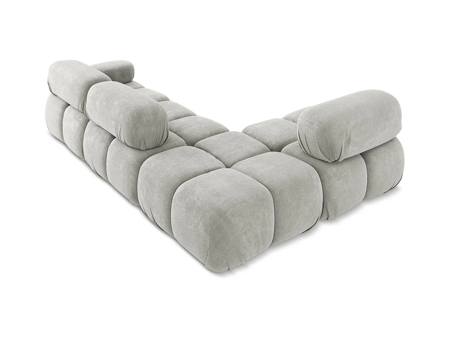 Sofá modular 3 plazas izquierdo de tela chenilla gris claro - LOKUA