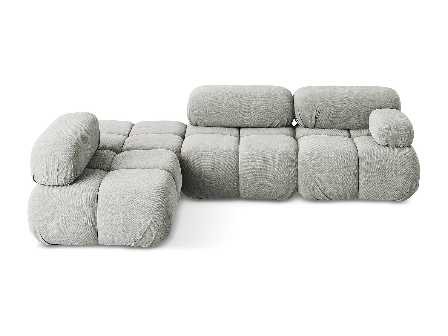 3-Sitzer Modulares Ecksofa - Ecke Links - Chenille - Hellgrau - LOKUA