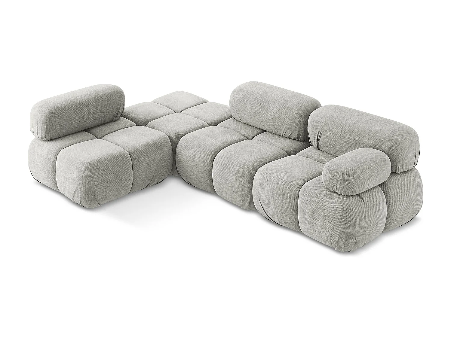 3-Sitzer Modulares Ecksofa - Ecke Links - Chenille - Hellgrau - LOKUA