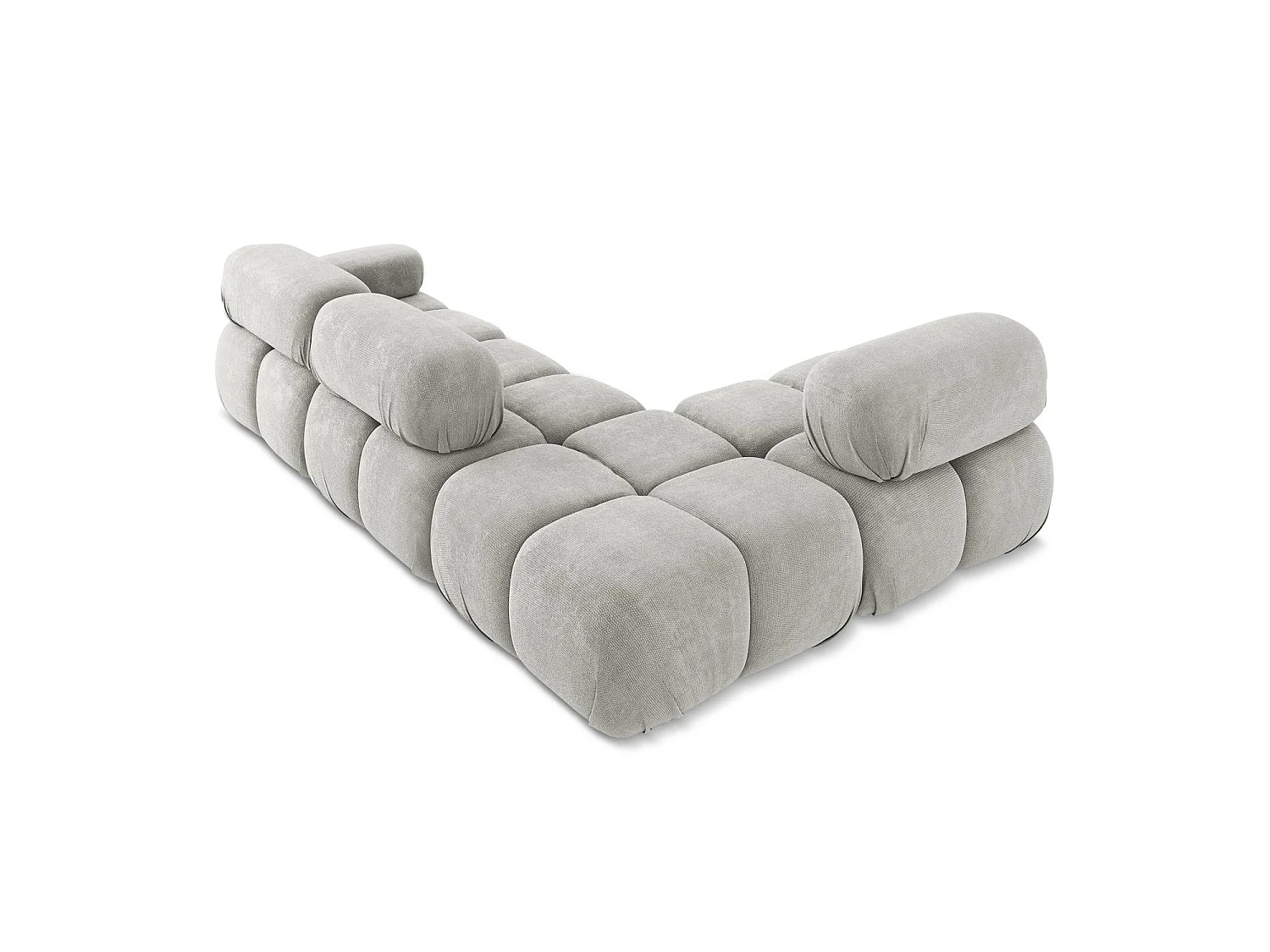 Modulaire hoekbank links van lichtgrijs chenille stof - SANREMO