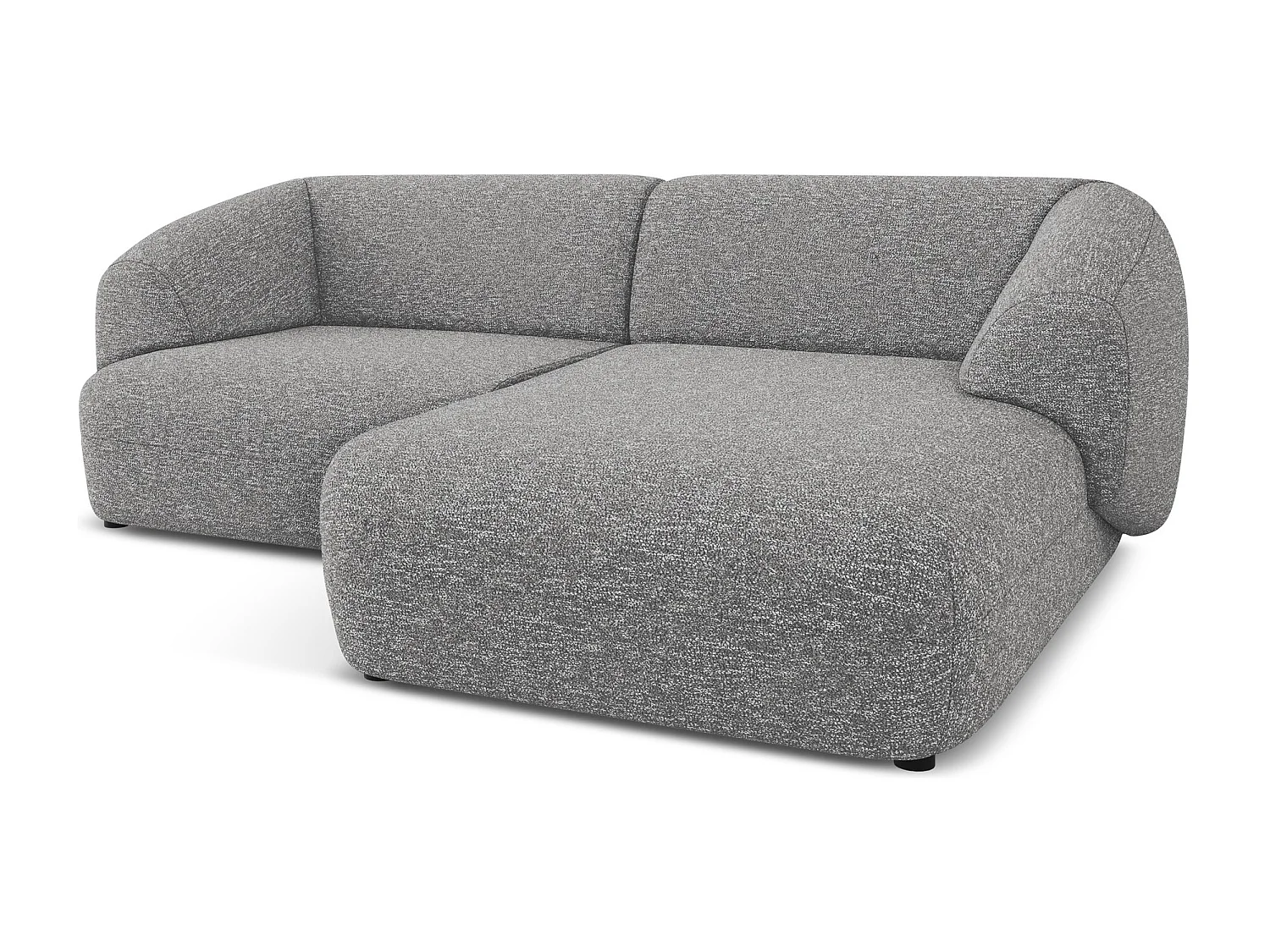 Canapé d'angle 2,5 places modulaire droit en Strukturstoff - gris clair - MOANA