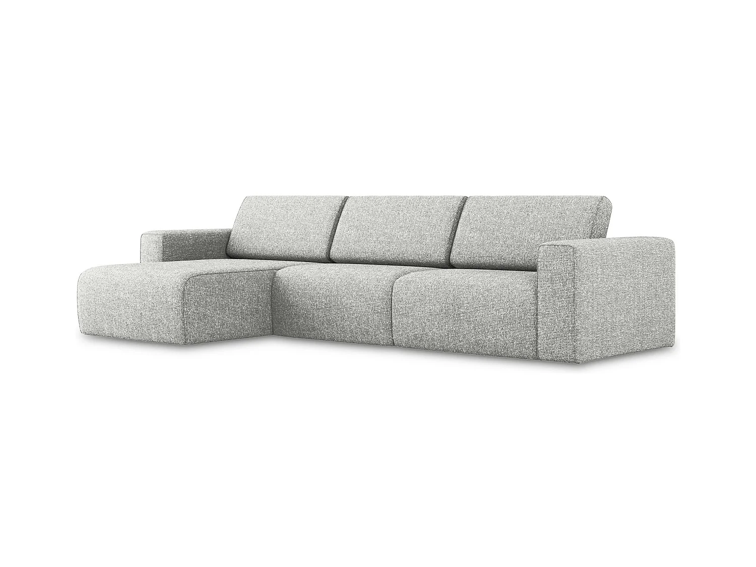 Modulares Ecks Sofa M links - Links - Strukturstoff - Silber - KALEA