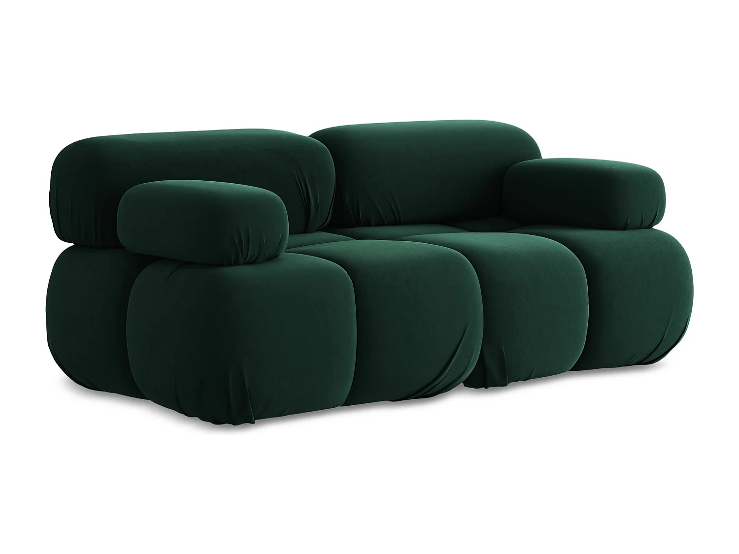 2-Sitzer Sofa - - Samt - Flaschengrün - LOKUA