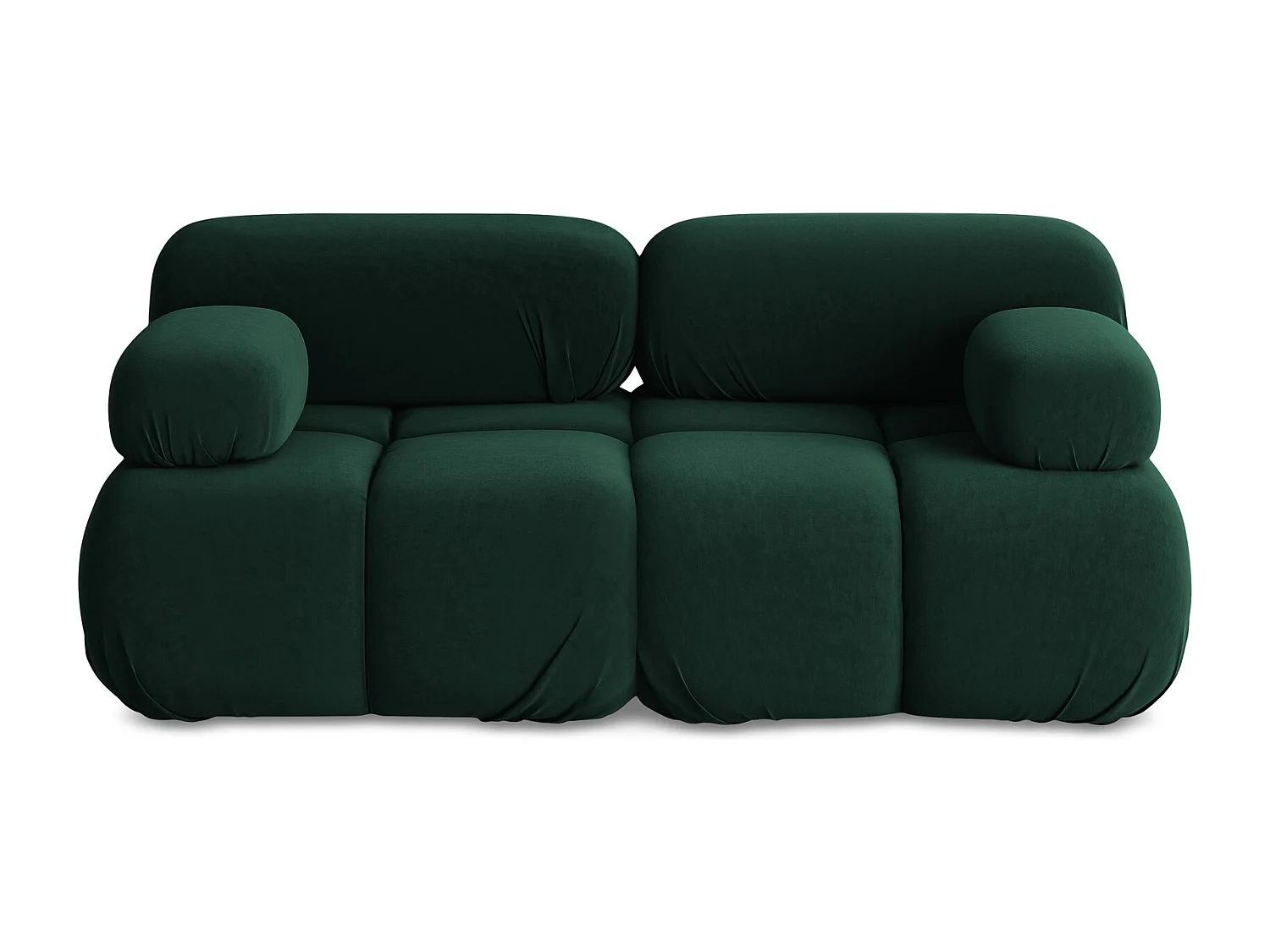 2-Sitzer Sofa - - Samt - Flaschengrün - LOKUA
