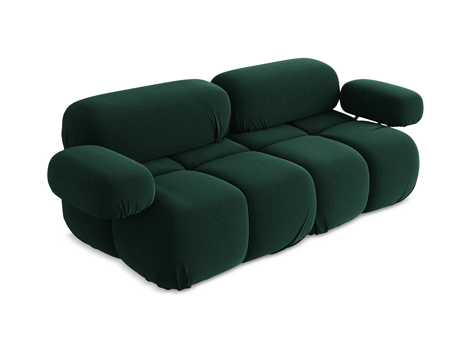 2-Sitzer Sofa - - Samt - Flaschengrün - LOKUA