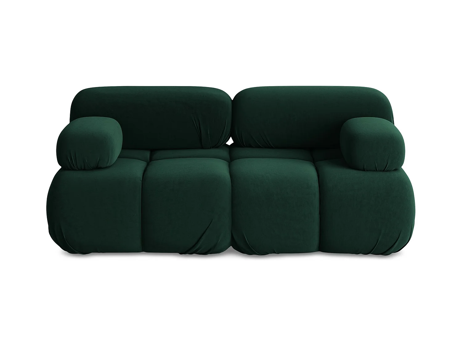 Sofá modular 2 plazas de terciopelo verde botella - LOKUA