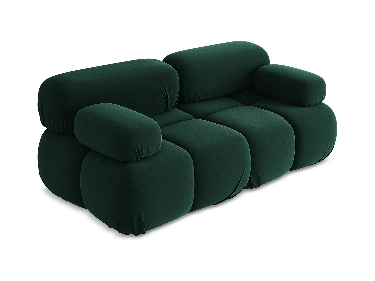 Sofá modular 2 plazas de terciopelo verde botella - LOKUA