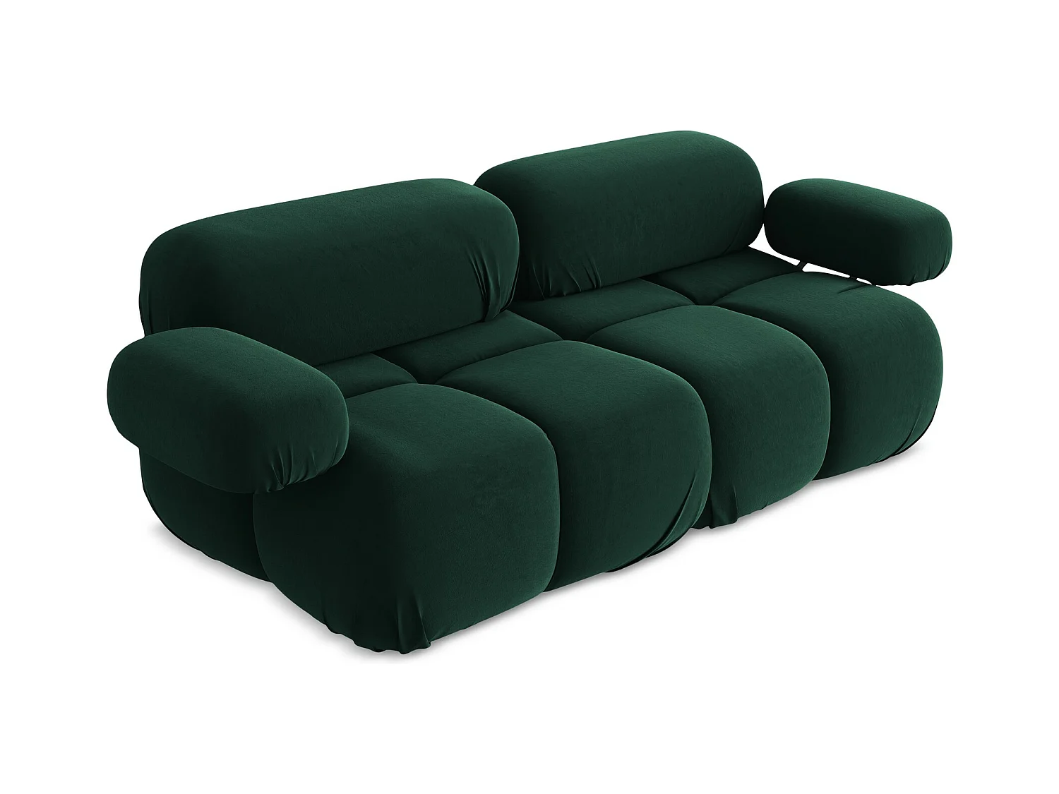 Sofá modular 2 plazas de terciopelo verde botella - LOKUA
