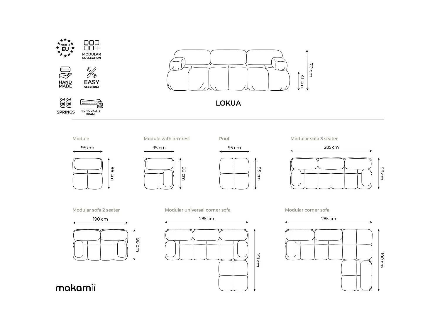 Sofá modular 2 plazas de terciopelo verde botella - LOKUA