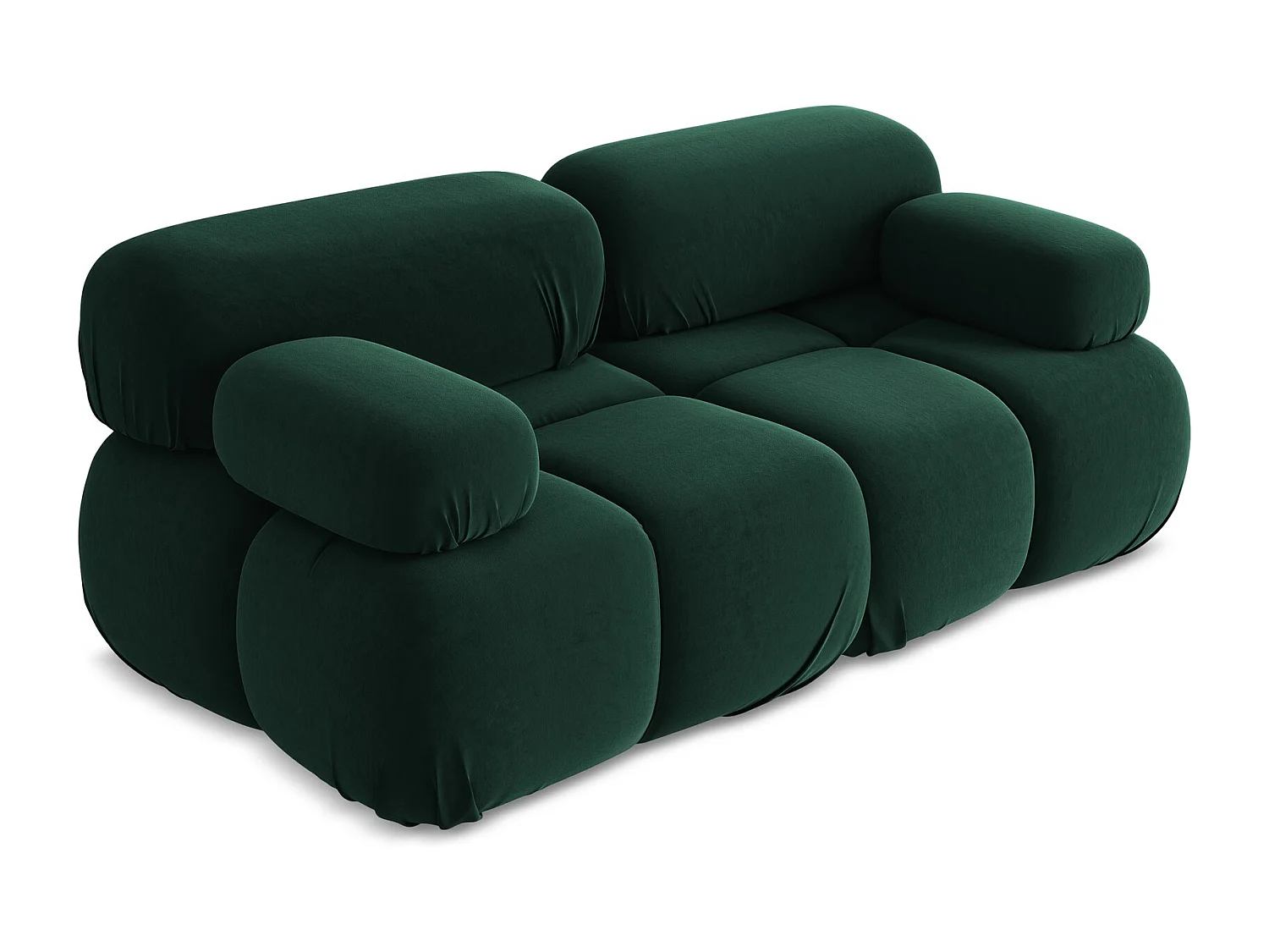 Canapé modulable 2 places en Samt - bouteille verte - LOKUA
