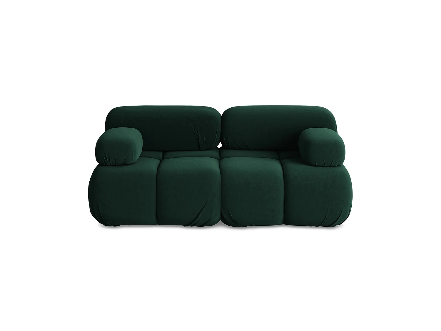 Tweezits modulaire bank van flessengroen velours - SANREMO
