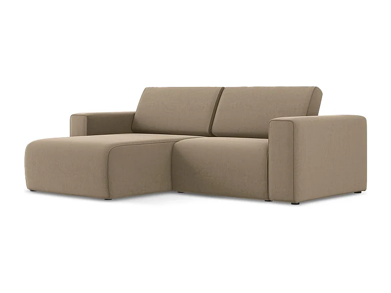 Canapé modulable d’angle S gauche en Samt - beige foncé - KALEA