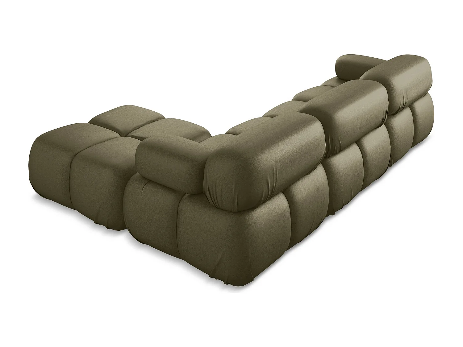 Canapé d'angle modulaire reversible en Cuir artificiel - olive - LOKUA