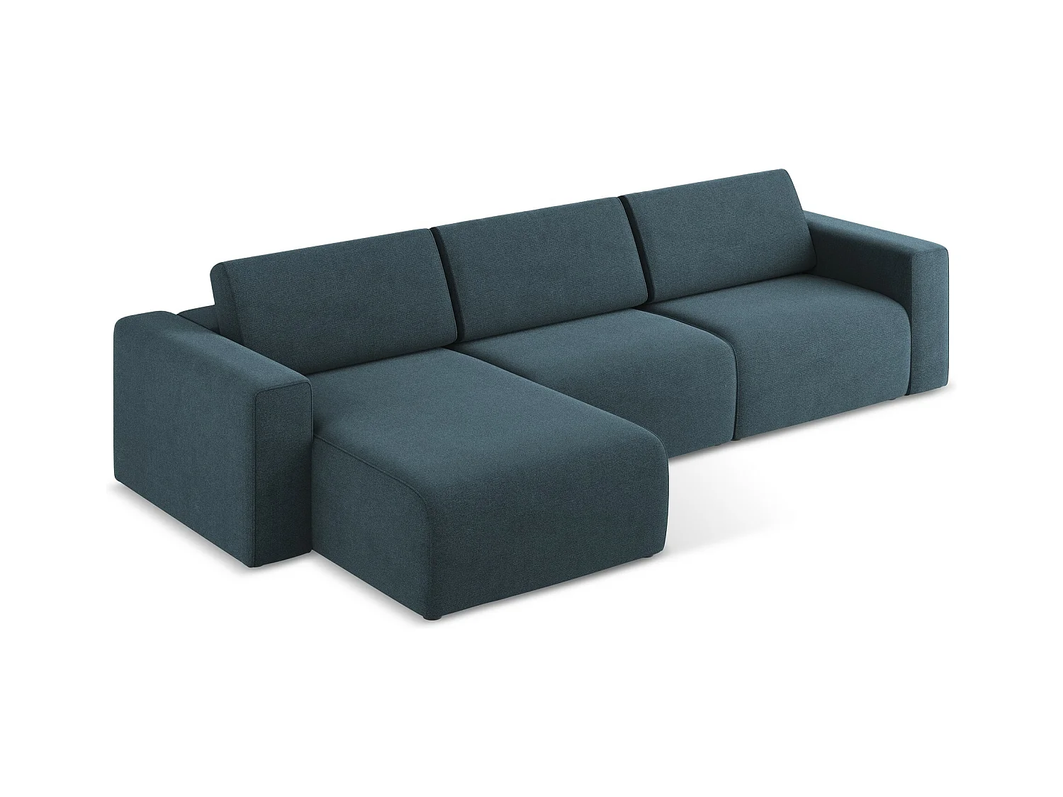 Canapé modulable d’angle M gauche - en Strukturstoff - jeans - KALEA