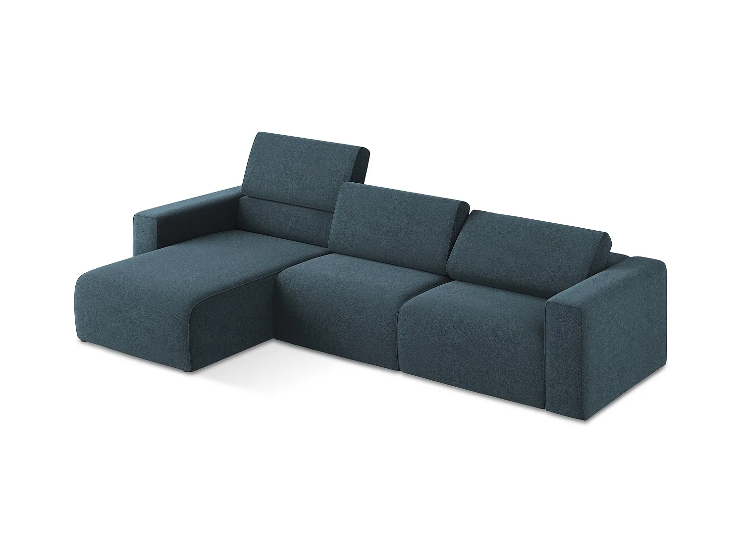 Canapé modulable d’angle M gauche - en Strukturstoff - jeans - KALEA