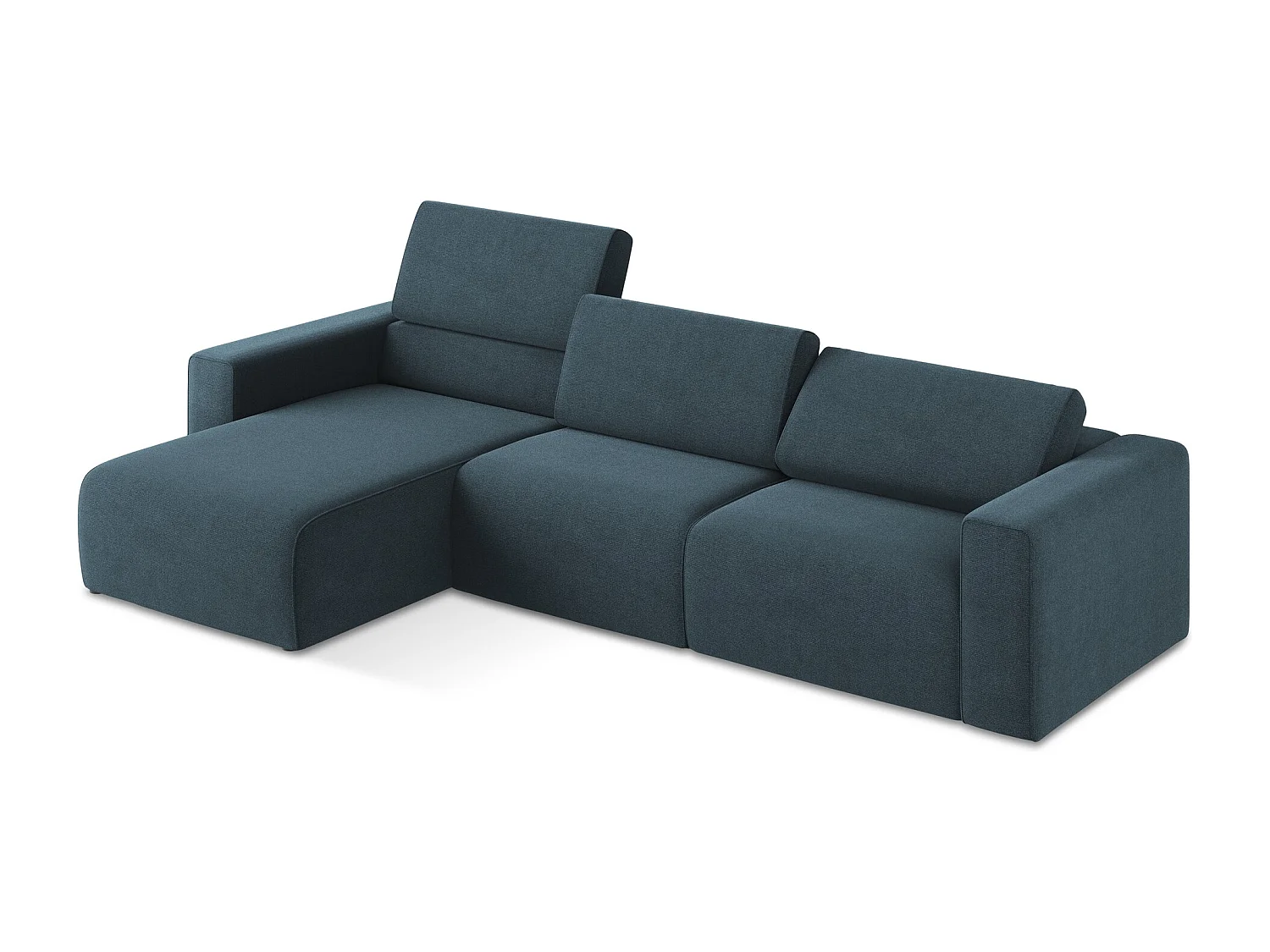 Canapé modulable d’angle M gauche - en Strukturstoff - jeans - KALEA