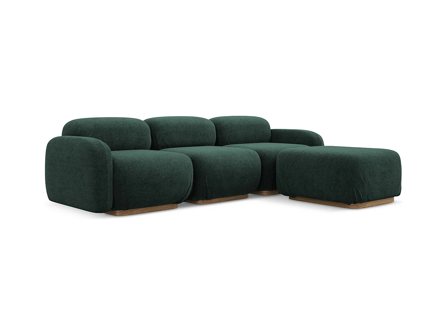 Canapé d'angle modulaire reversible en Bouclé - bouteille verte - AILANI