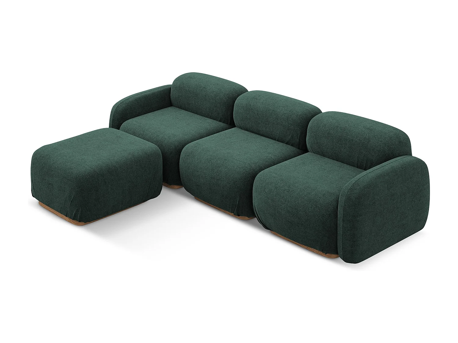 Canapé d'angle modulaire reversible en Bouclé - bouteille verte - AILANI