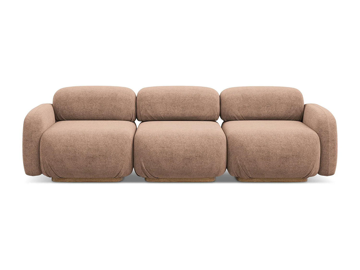 Canapé modulable 4 places en Bouclé - rose sourd - AILANI