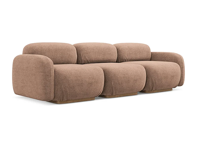 Canapé modulable 4 places en Bouclé - rose sourd - AILANI