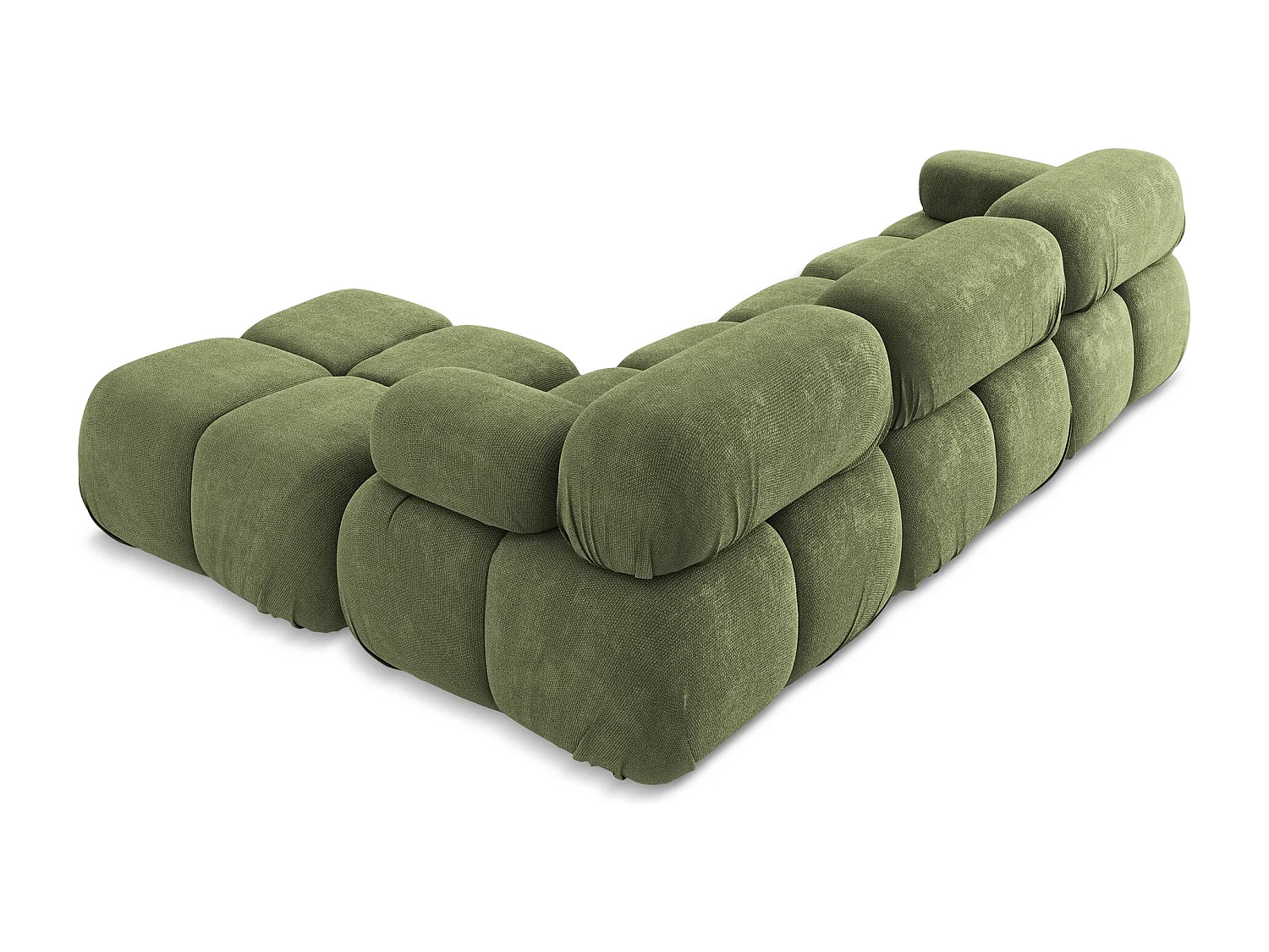 Omkeerbare modulaire hoekbank van groente chenille stof - LOKUA