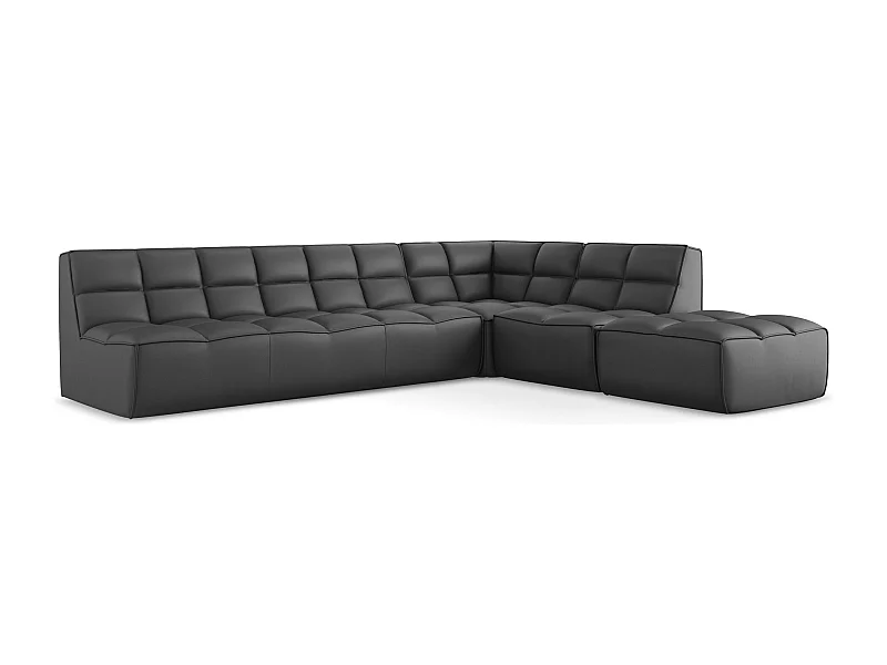 4-Sitzer Modulares Ecksofa - Reversibel - Kunstleder - Grau - KALAI