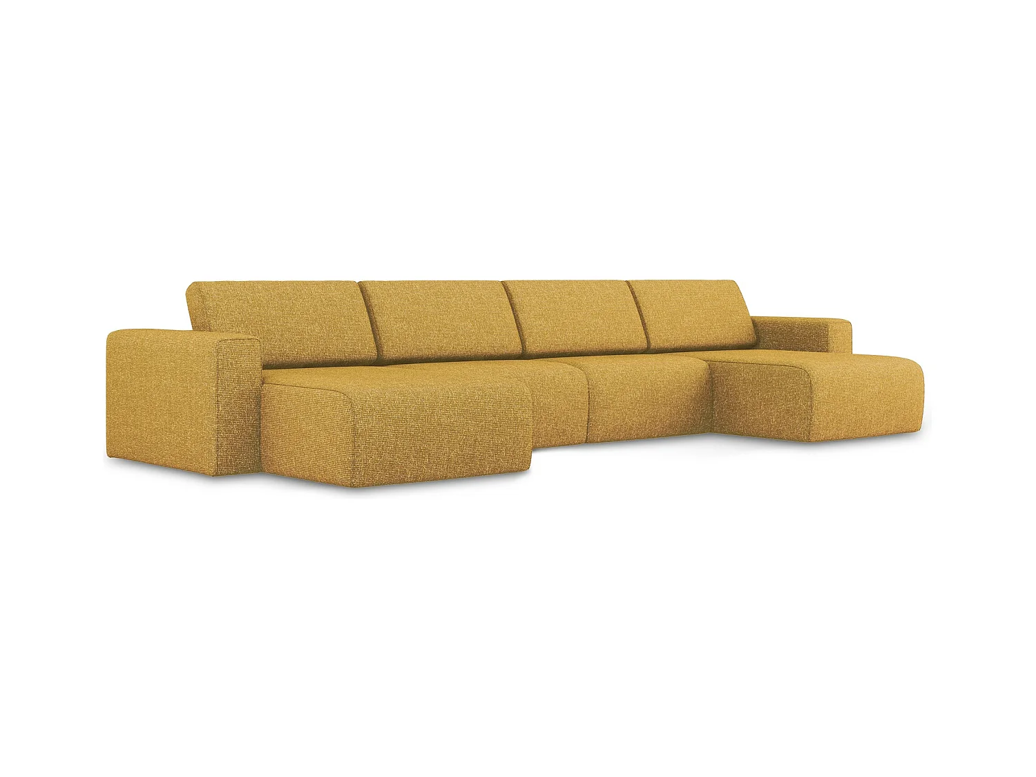 Modulares Wohnlandschaft - / - Strukturstoff - Senf - KALEA
