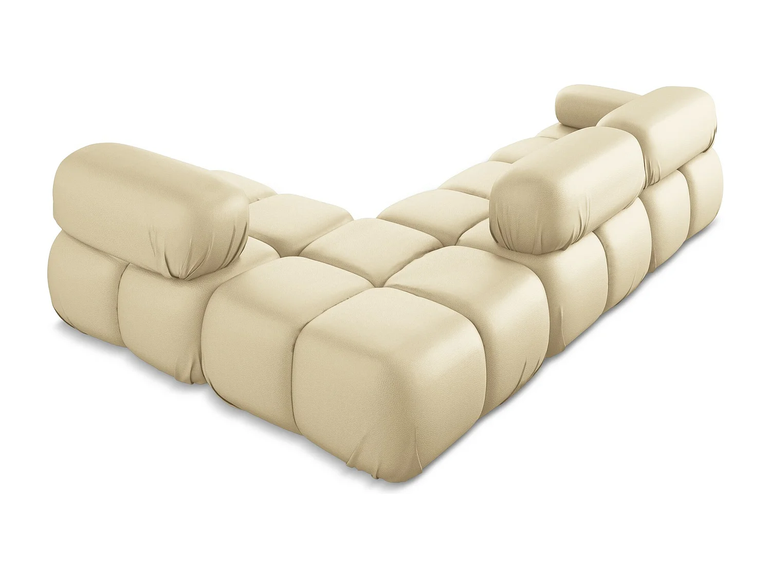 Canapé d'angle modulaire droit en Cuir artificiel - beige - LOKUA