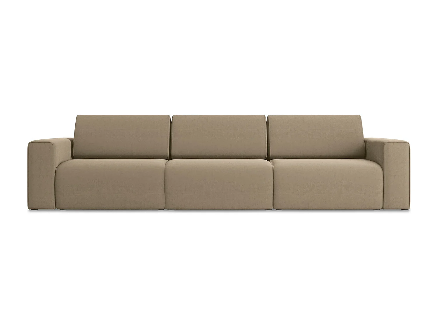 Vierzits modulaire bank van donkerbeige velours - KALEA