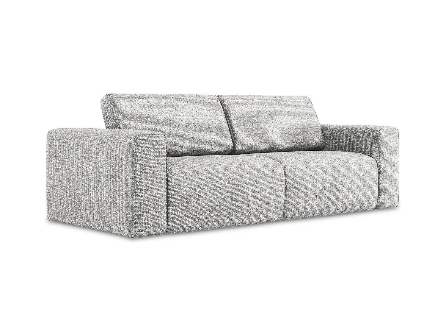 Modulares 3-Sitzer Sofa - - Strukturstoff - Silber - KALEA
