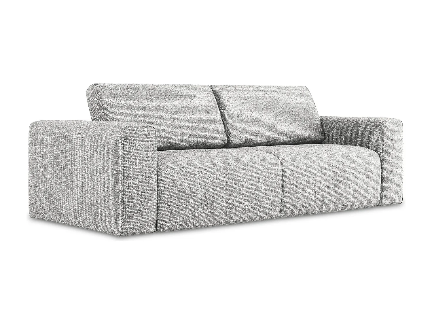 Sofá modular 3 lugares em tecido texturizado prata - KALEA