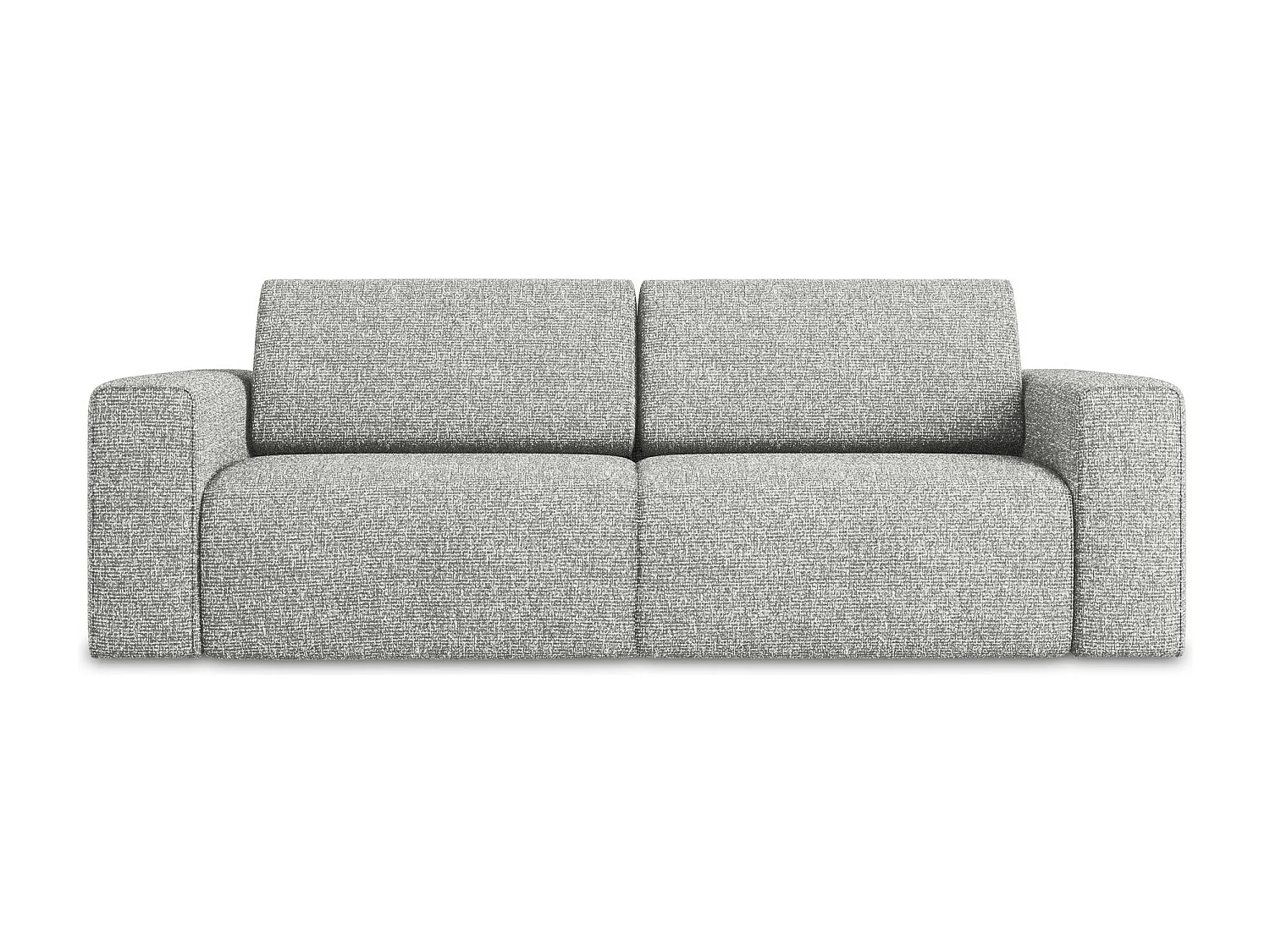 Sofá modular 3 lugares em tecido texturizado prata - KALEA