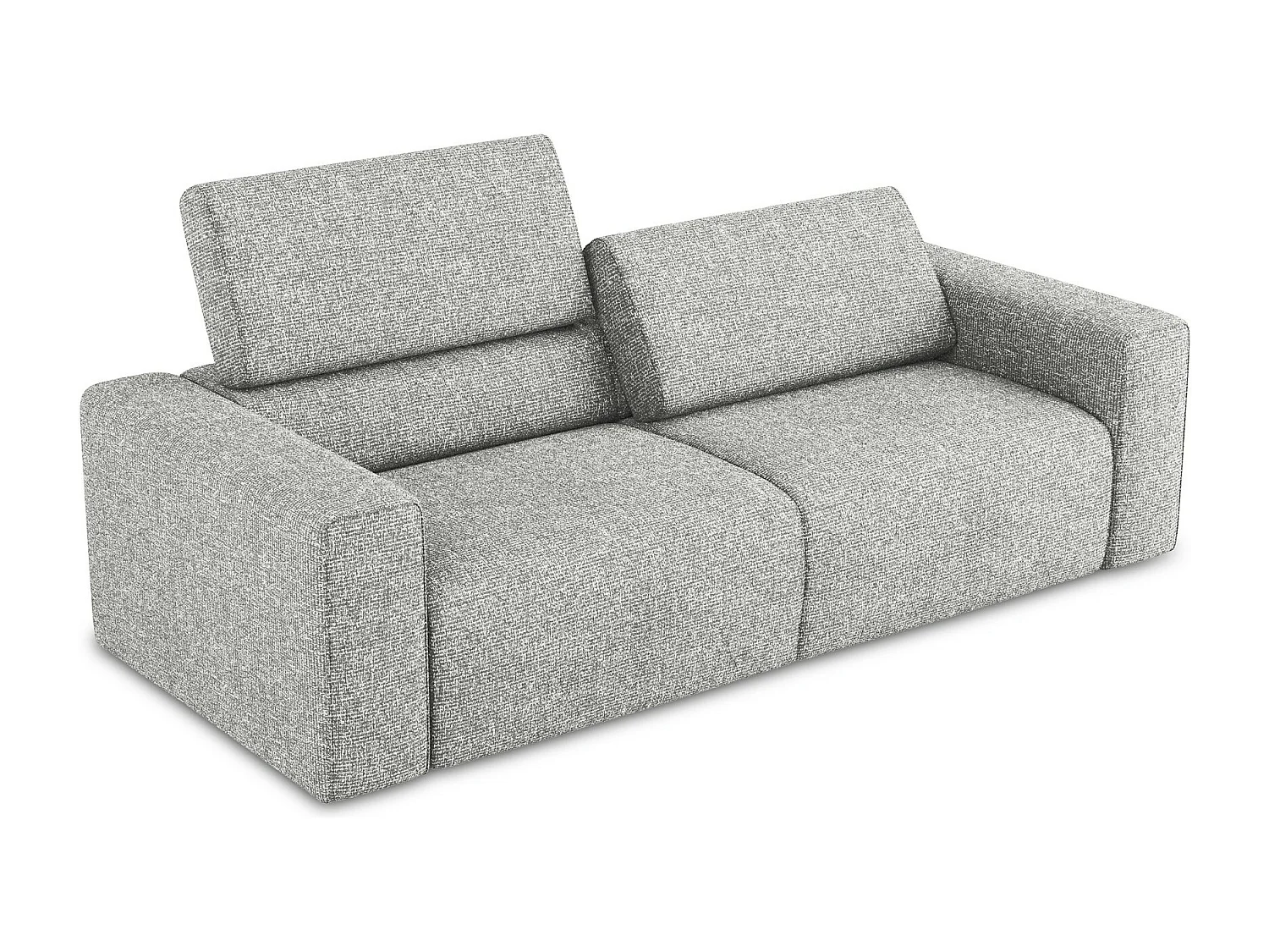 Sofá modular 3 lugares em tecido texturizado prata - KALEA