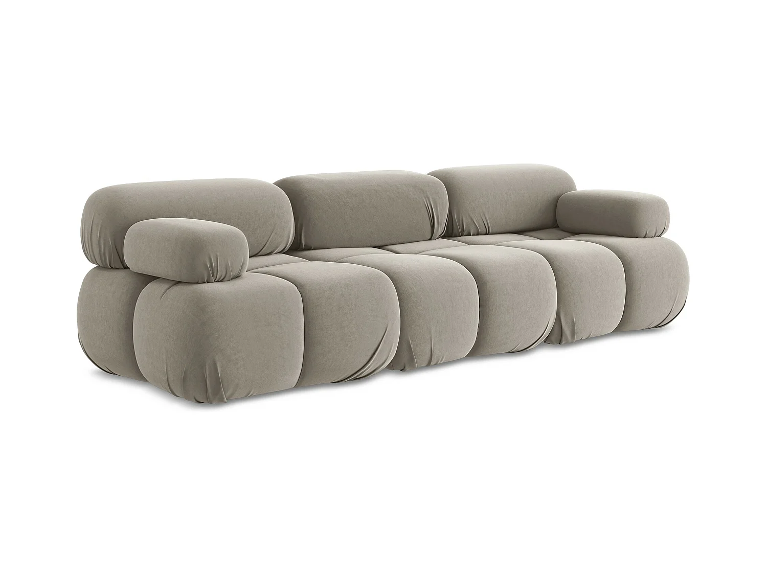 Canapé modulable 3 places en Samt - taupe - LOKUA