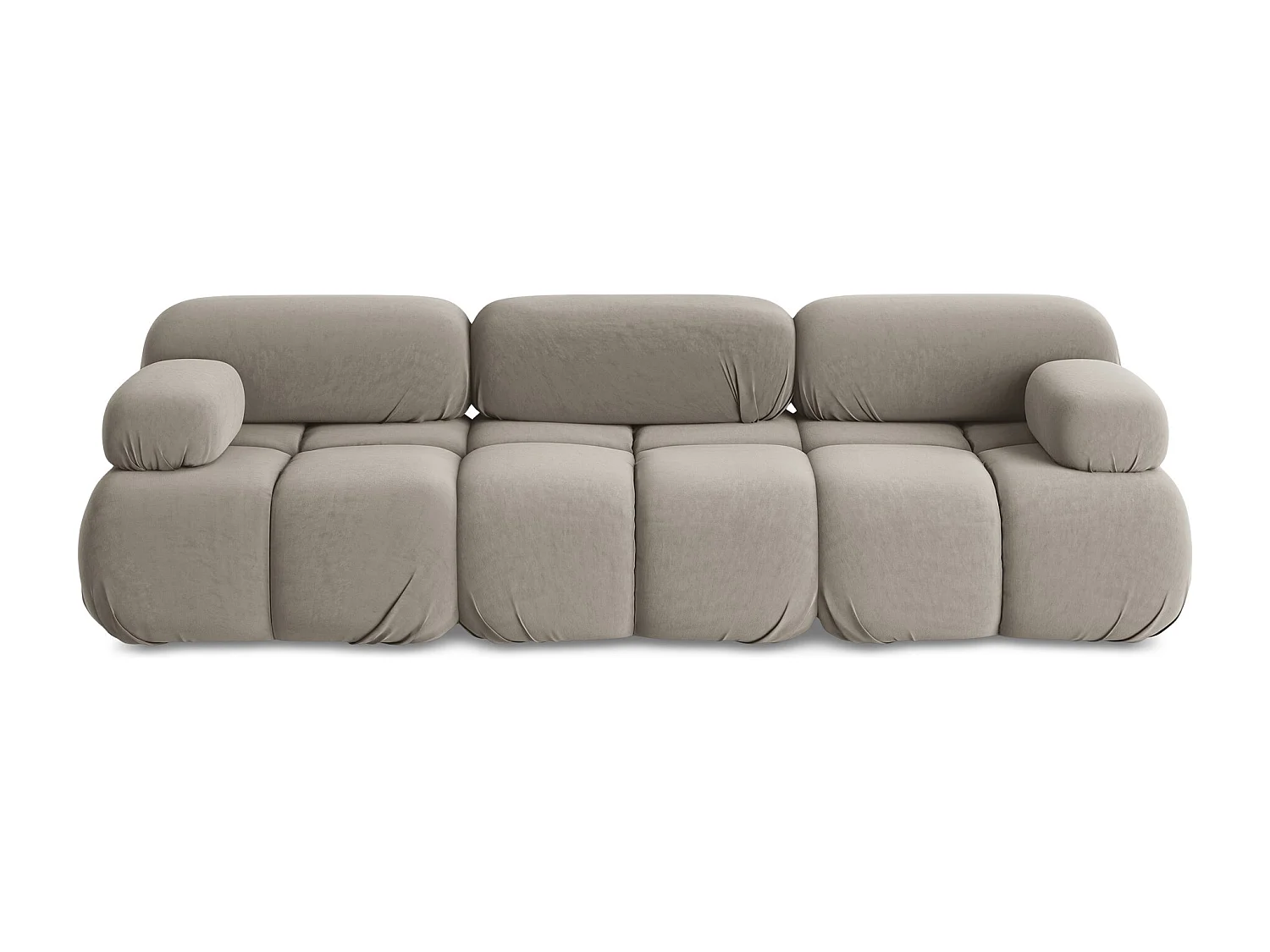 Canapé modulable 3 places en Samt - taupe - LOKUA