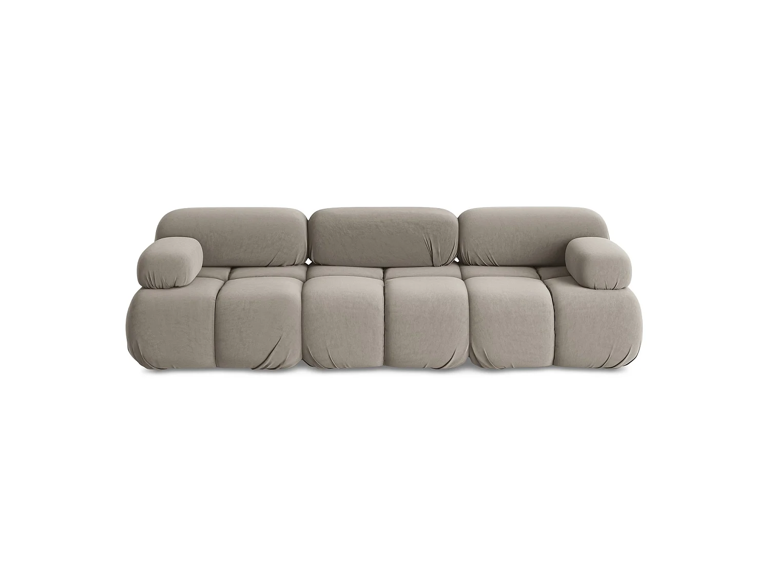 Modulares 3-Sitzer Sofa - - Samt - Taupe - SANREMO